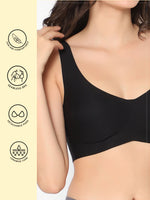 Load image into Gallery viewer, Ceramide Infused Wireless Bra in black color
