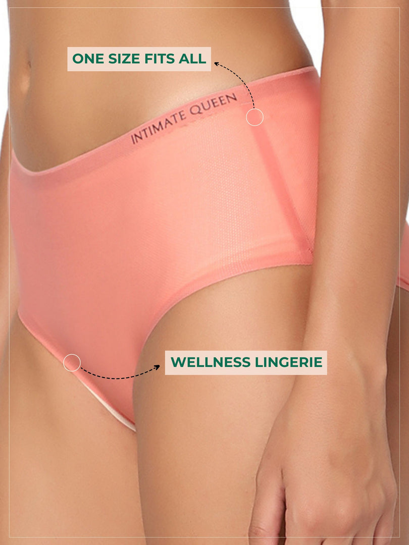 Lemon Bae Seamless Bikini Style Quick Dry Underwear in salmon color
