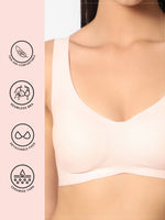 Load image into Gallery viewer, Ceramide Infused Wireless bra in peach color