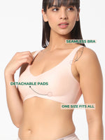 Load image into Gallery viewer, Ceramide Infused Wireless bra in peach color