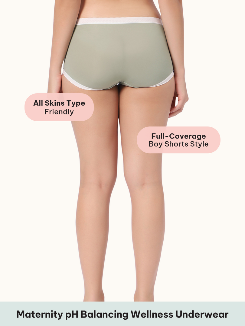 🤰 Maternity Soft Corn Bae Full Coverage Plant-Based Boy Shorts Underwear