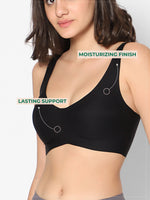 Load image into Gallery viewer, Ceramide Infused Wireless One Size Seamless Beauty Bra in black color