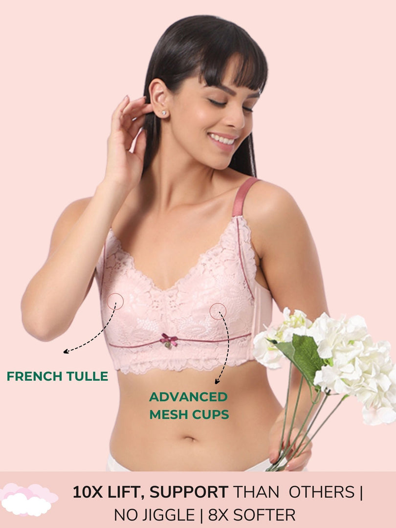 💖 Everyday Wireless Busty Full Support Lace Bra