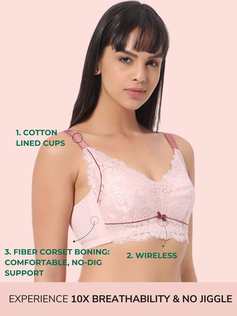 💖 Everyday Wireless Busty Full Support Lace Bra